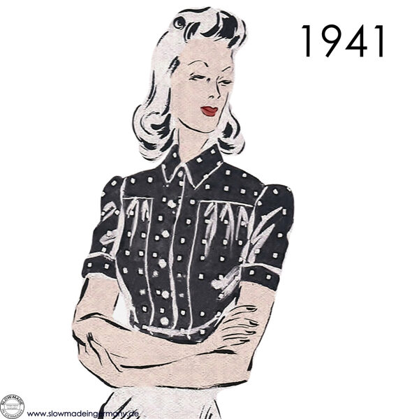 1941 Blouse pattern 104 cm (41") bust