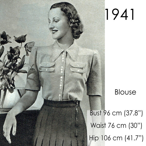 1941 Blouse pattern 96 cm (37.8") bust