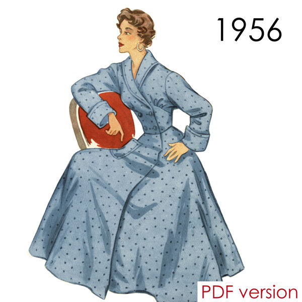 1956 Housecoat PDF pattern in 96 cm/ 37.8" bust