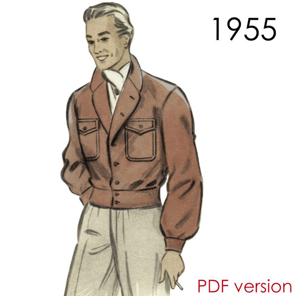 1955 Men's jacket PDF pattern 104 cm (41") chest