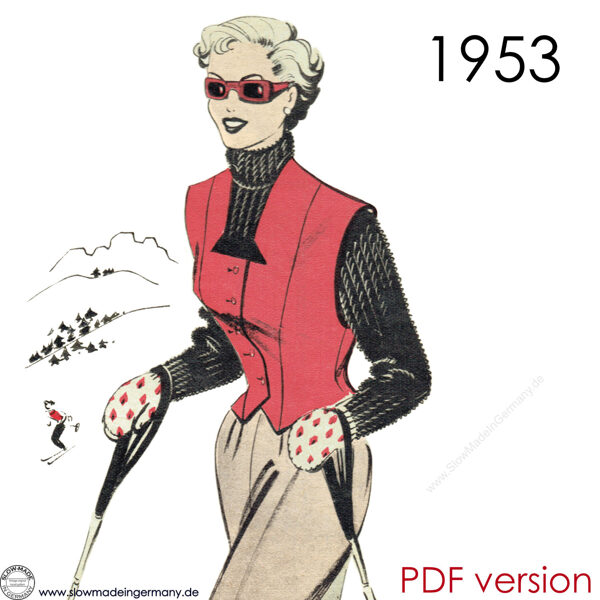 1953 Waistcoat PDF pattern 100 cm (39.4") bust