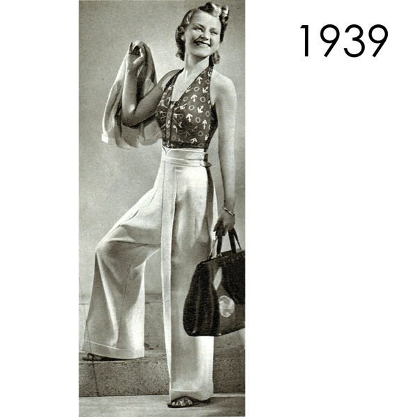 1939 Beach suit pattern in 96 cm/ 37.8" or 108 cm/ 42.5" bust