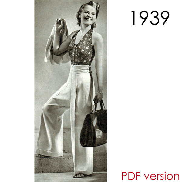 1939 Beach suit PDF pattern in 108cm/ 42.5" bust
