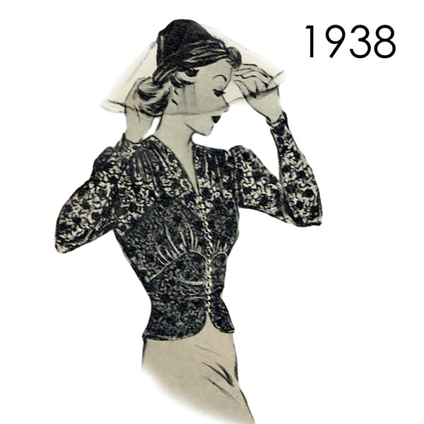 1938 Blouse pattern 108 cm (42.5") bust