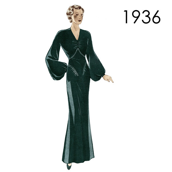 1936 Gown pattern in 108 cm/ 42.5" bust