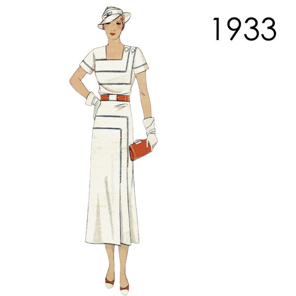 1933 Dress pattern 96 cm (37.8") bust