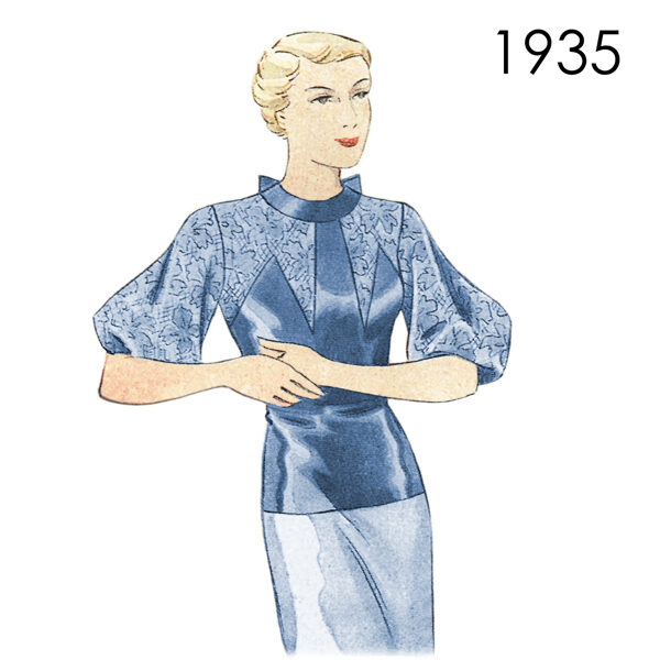 1935 Satin blouse pattern in 96 cm/ 37.8" bust