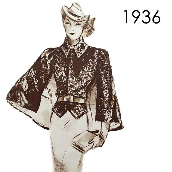 1936 Jacket-Cape. Bust 96 cm (37.8")