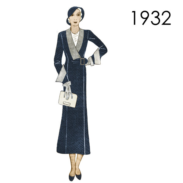1932 Art Deco Coat pattern 114 cm (~45") bust