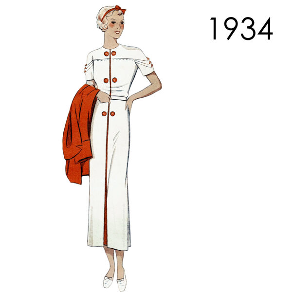 1934 Dress pattern in 102 cm/ 39.4" bust