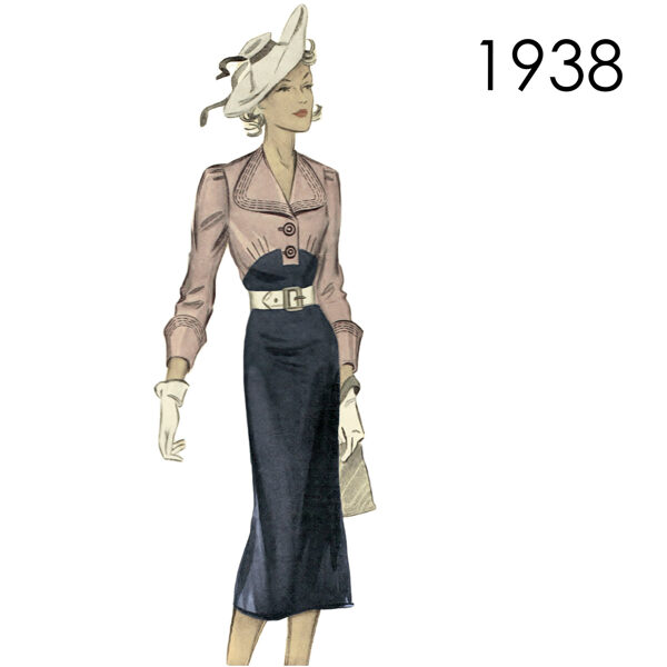 1938 Dress pattern in 90 cm/ 35.4" bust