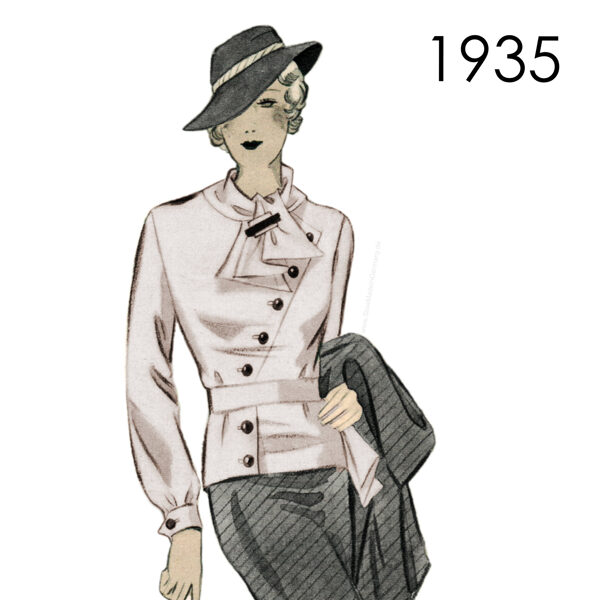 1935 Blouse pattern 108 cm (42.5") bust