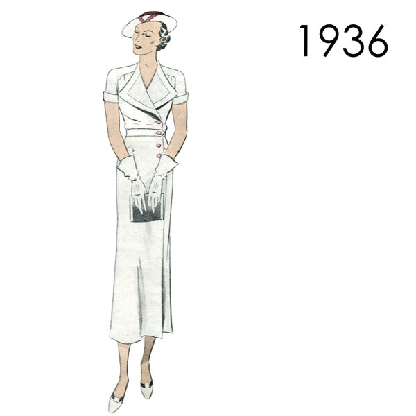 1936 Dress pattern in 120 cm/ 47" Bust