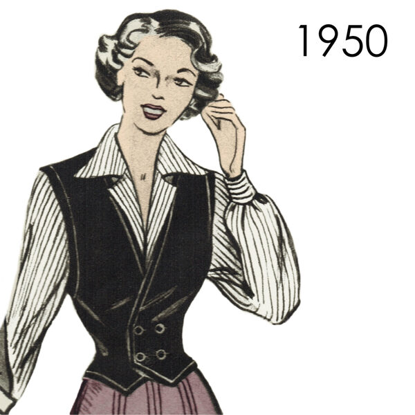 1950 Waistcoat PDF pattern in 104 cm/ 41" bust