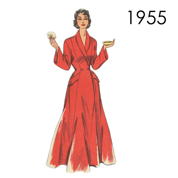 1955 Housecoat PDF pattern in 104 cm/41"