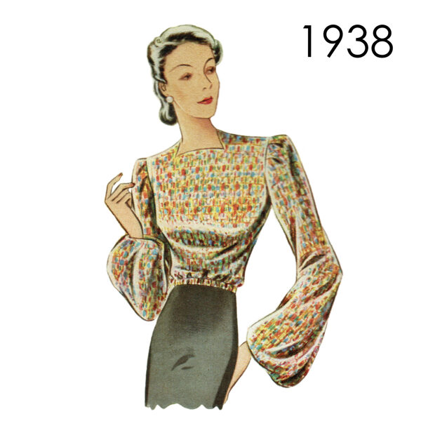 1938 Blouse pattern 108 cm (42.5") bust