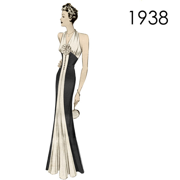 1937 Gown pattern in 96 cm/ 37.8" bust