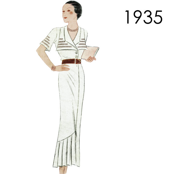 1935 Dress pattern 96 cm (37.8") bust