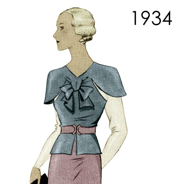 1934 Blouse pattern 96 cm (37.8") bust