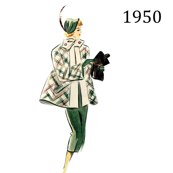 1950 Swing coat pattern in 96 cm/ 37.8" bust