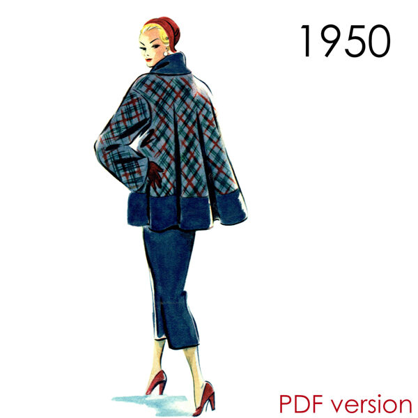 1950 Swing coat PDF pattern in 92 cm/ 36" bust