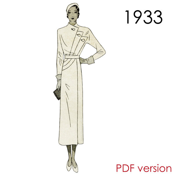 Art Deco coat 104 cm (41") bust. PDF pattern.