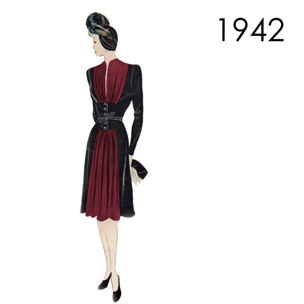 1942 Dress PDF pattern in 96 cm/ 37.8" bust