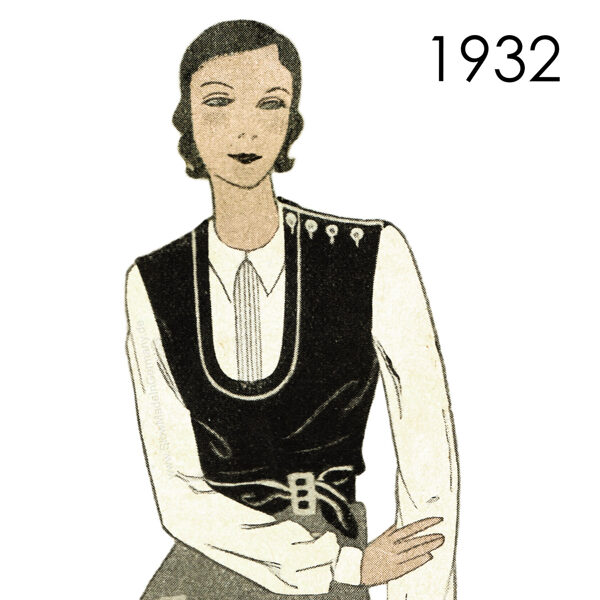 1932 Waistcoat PDF pattern 96 cm (37.8") bust