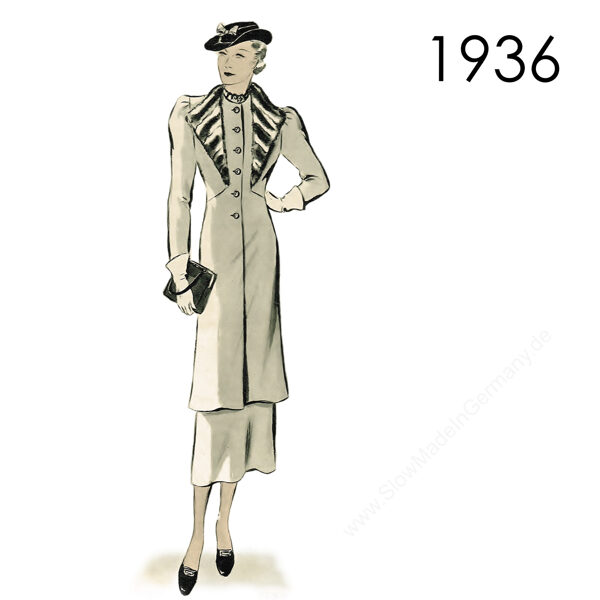1936 Long coat in 104 cm / 41" bust