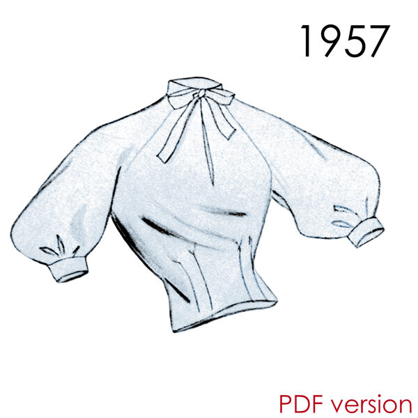 1957 Blouse 92 cm (36") bust. PDF pattern.