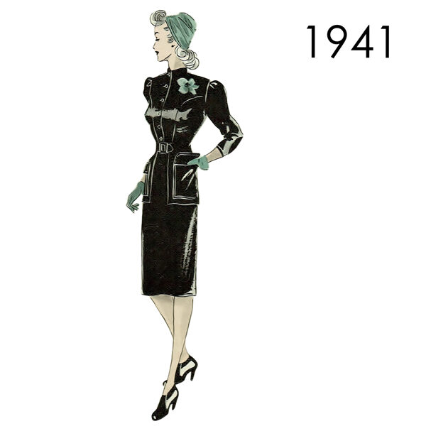 1941 Dress pattern 96 cm (37.8") bust