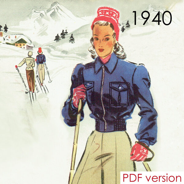 1940 Ski Jacket PDF pattern 100 cm (39.4") bust