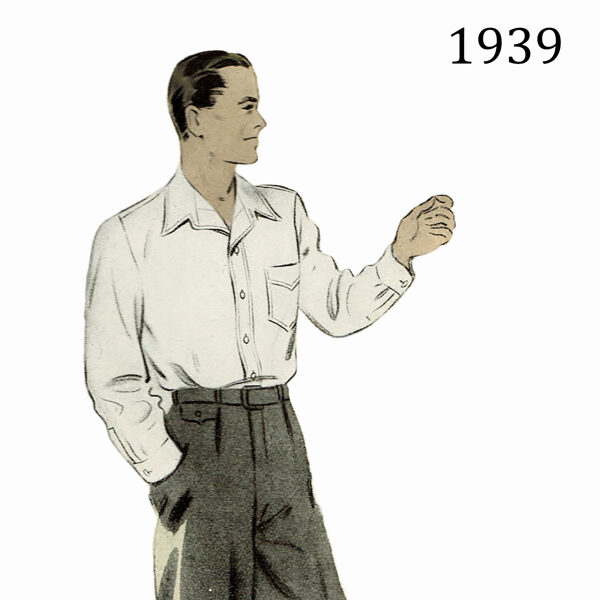1939 Mens' Shirt pattern in 41-42 cm /16.4" neck