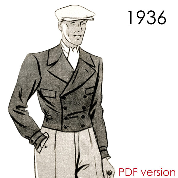 1936 Men's Jacket PDF pattern in 96 cm / 37.8" chest