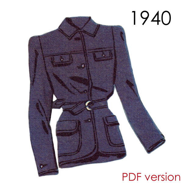 1940 Ski Jacket PDF pattern 88 cm (34.6") bust