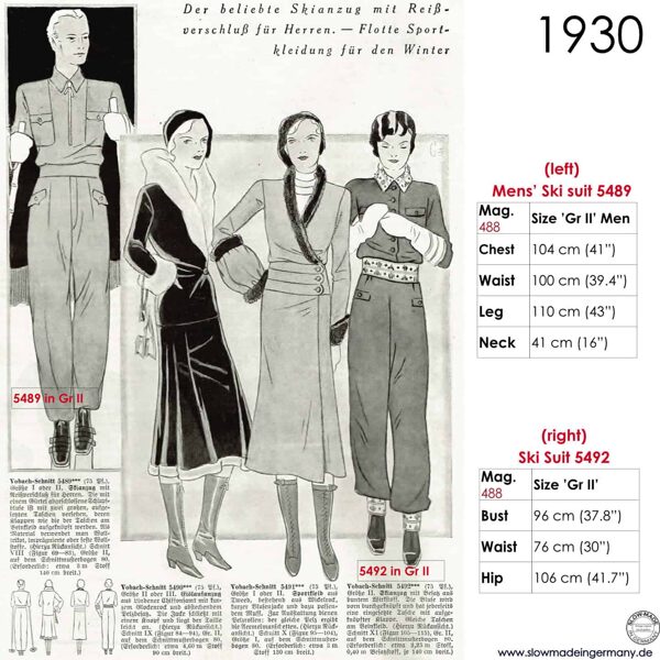 1930 ski wear designs