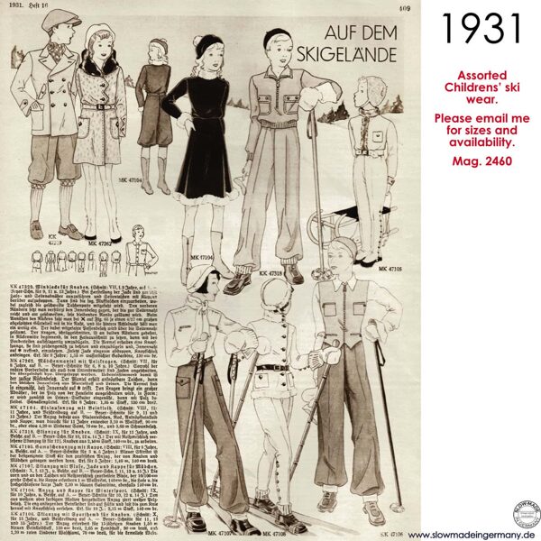 1931 kids wearing ski clothing