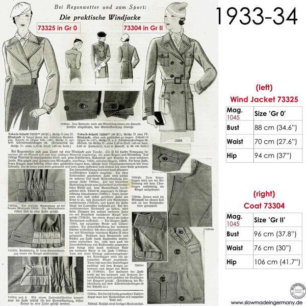 1933 and 1934 womens ski jackets