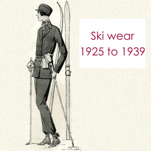 Vintage ski wear designs 1925 to 1939