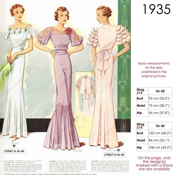 1930s bias cut gowns