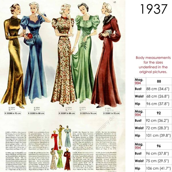Bygone era 1930s style gowns