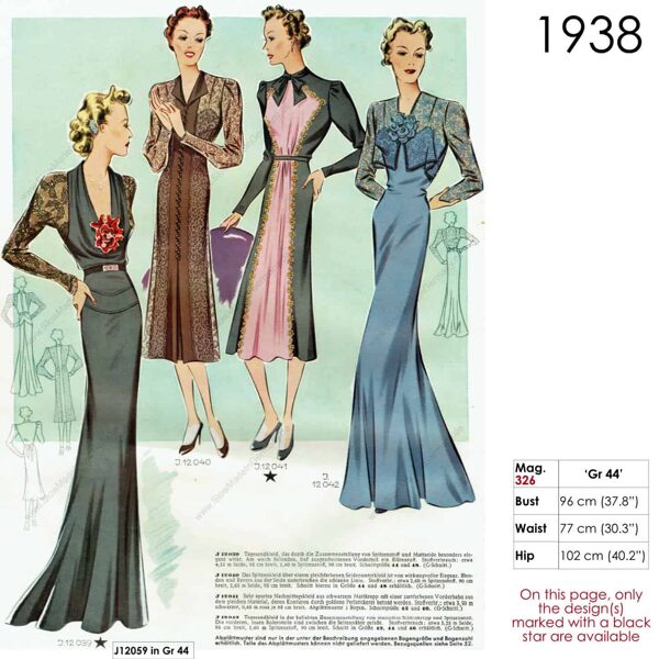 Bygone era 1930s style gowns