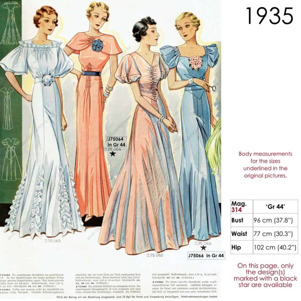 1930s bias cut gowns