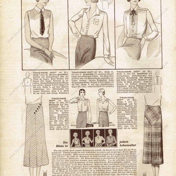 Vobachs Frauen Zeitung 2/1931 sewing patterns