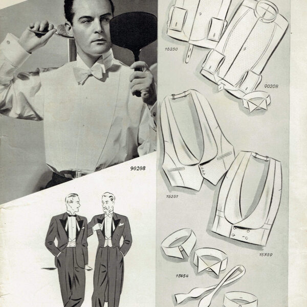 Vintage menswear evening wear sewing patterns