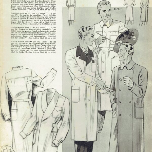 Vintage menswear workwear sewing patterns