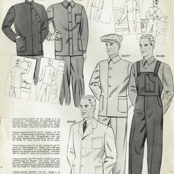 Vintage menswear workwear sewing patterns