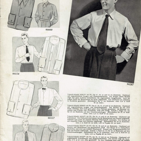 1930s menswear shirt sewing patterns