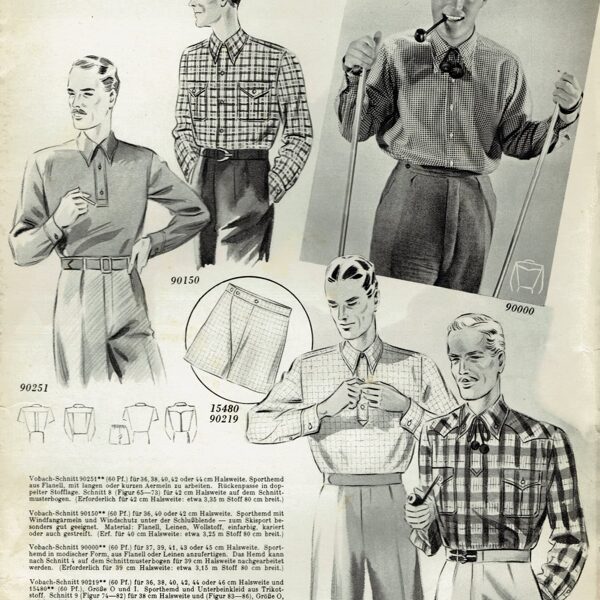 1930s menswear shirt sewing patterns