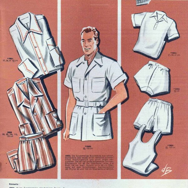 Vintage menswear sewing patterns 1950s